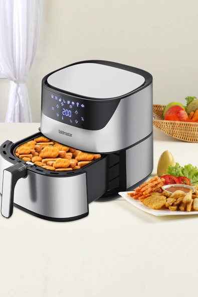 GOLDMASTER CHEFCOOK GM-7492 2000 W İNOX GENİŞ DOKUNMATİK AİRFRYER YAĞSIZ SICAK HAVA FRİTÖZÜ - Resim 2