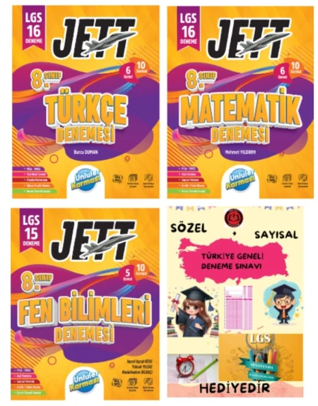 ÜNLÜLER KARMASI LGS 8. Sınıf JETT Türkçe - Matematik - Fen Bilimleri Branş Deneme - Hediyeli ürün görseli