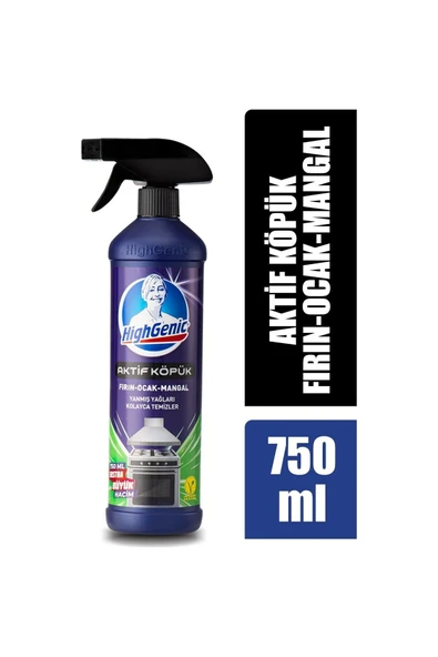 Highgenic Aktif Köpük Fırın,Ocak,Mangal Temizleyici 750 ml ürün görseli