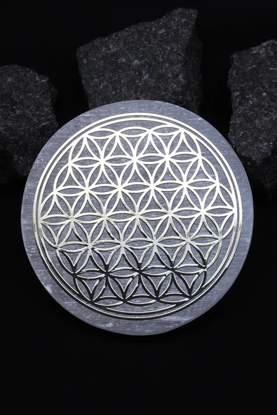 Selenit Doğal Taş Lazer İşlemeli Parça - DT-2637 ürün görseli 1