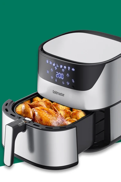 GOLDMASTER CHEFCOOK GM-7492 2000 W İNOX GENİŞ DOKUNMATİK AİRFRYER YAĞSIZ SICAK HAVA FRİTÖZÜ ürün görseli 1