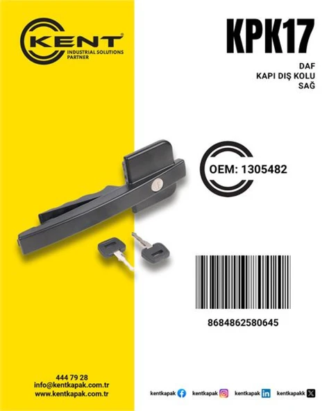 Daf Truck Kapı Dis  Kolu (sag) Daf Xf Cf 95 - Kent Kpk-17 ürün görseli