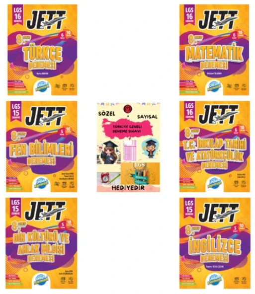 ÜNLÜLER KARMASI LGS 8. Sınıf JETT Tüm Dersler Branş Deneme Seti - Hediyelidir. ürün görseli