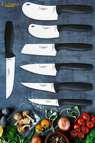 Eco Serisi Mutfak Bıçak Seti Et Ekmek Sebze Pizza Salata Börek Şef Bıçağı 7 Li Set HDS-08 ürün görseli 1