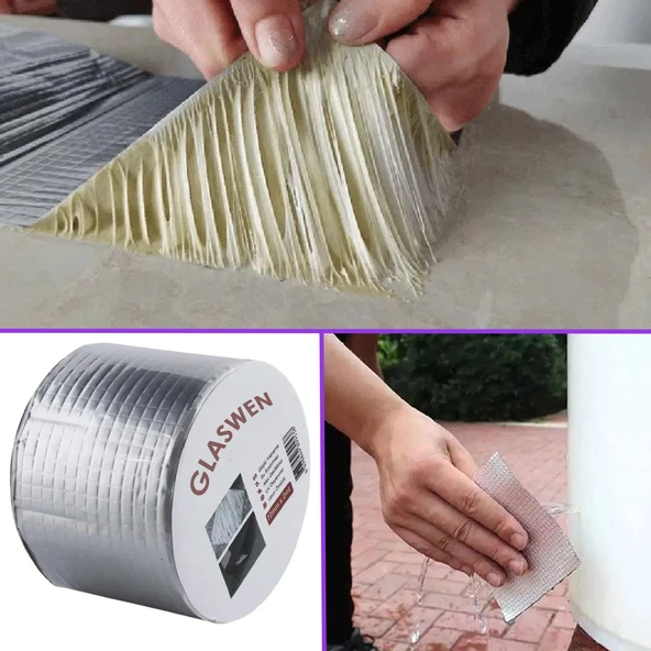 Çatı İzolasyon Bandı 96 mm X 2 MT Su Sızdırmazlık Geçirmez Delik Yalıtım Çamur Boru Sakız Tamir Bant - Resim 4