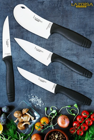 Eco Serisi Mutfak Bıçak Seti Et Ekmek Sebze Pizza Salata Börek Şef Bıçağı 4 Lü Set HDS-03 ürün görseli 1