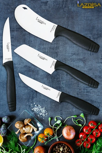 Eco Serisi Mutfak Bıçak Seti Et Ekmek Sebze Pizza Salata Börek Şef Bıçağı 4 Lü Set HDS-04 ürün görseli 1