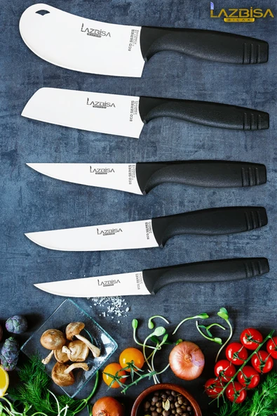 Eco Serisi Mutfak Bıçak Seti Et Ekmek Sebze Pizza Salata Börek Şef Bıçağı 5 Li Set HDS-05 ürün görseli 1