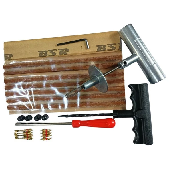 Dubleks Lastik Tamir Seti:15 Ad 20cm fitil, MetalFitilAtma,PlastikKanalAçıcı,İğne sökücü,İğne,kapak - Resim 2