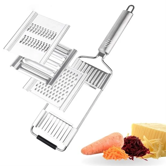 Ayarlanabilir 3 Farklı Başlıklı Tutmalı Sebze Dilimleyici Peynir Rendeleyici Aparat (5284) ürün görseli