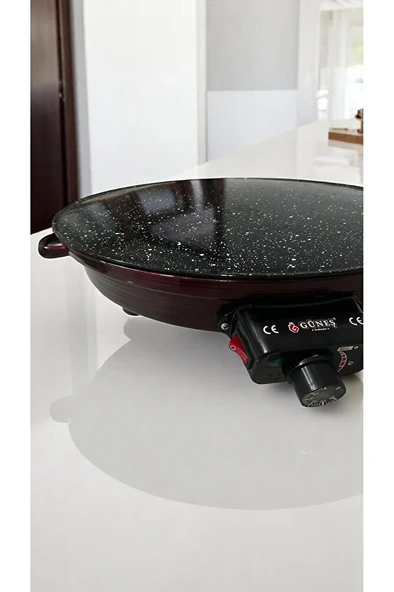 2000w Elektrikli Lüks Termostatlı 50 Cm Ekmek,gözleme,börek Ve Katmer Sacı l Granit emaye - Resim 5