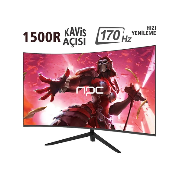 NPC 1ms 170Hz 24" 1920x1080 FHD Curved Gaming Monitör MD240K-V181 - Resim 2