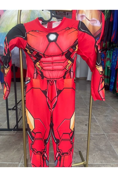 MODA ÇOCUK KOSTÜM Demir Adam Çocuk Kostümü – 3-10 Yaş Süper Kahraman Tulum ve Maske Seti - Resim 4