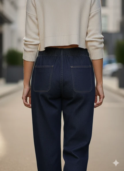 Vera Modern Bol Paça Jogger Kesim Denim Pantolon ürün görseli