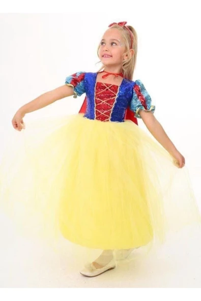 MODA KIZ ÇOCUK KOSTÜMÜ Pamuk Prenses Kostümü 3-10 Yaş – Kız Çocuk Prenses Elbisesi ürün görseli