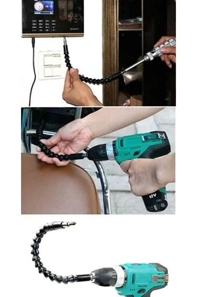 Esnek Matkap Ucu Körüklü Oynarbaşlıklı Uzatma Şarjlı Vidalama Ucu Vida CN - Resim 9