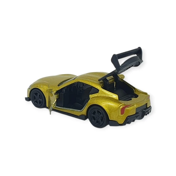 Çek Bırak Metal Küçük Arabalar 8 cm - 6411A-13 - Altın - Resim 4