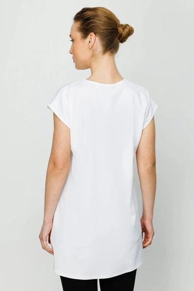 31419 ONTEKS SIFIR YAKA UZUN BASİC TUNİK BLUZ - Resim 8