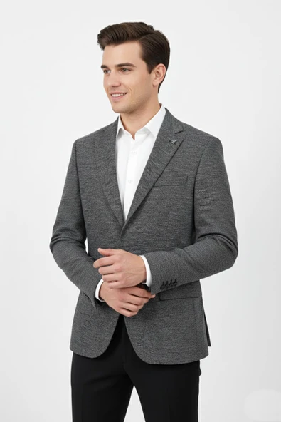 Erkek Tek Spor Ceket Çift Yırtmaçlı BGL-ST04980 - Resim 3