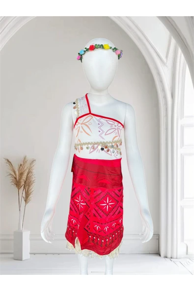MODA ÇOCUK KOSTÜMÜ Moana Temalı Kız Çocuk Kostüm - Resim 5