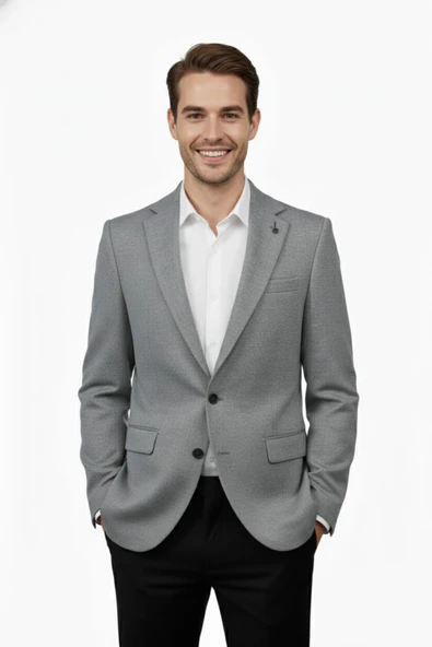 Erkek Tek Spor Ceket Çift Yırtmaçlı BGL-ST04981 - Resim 4