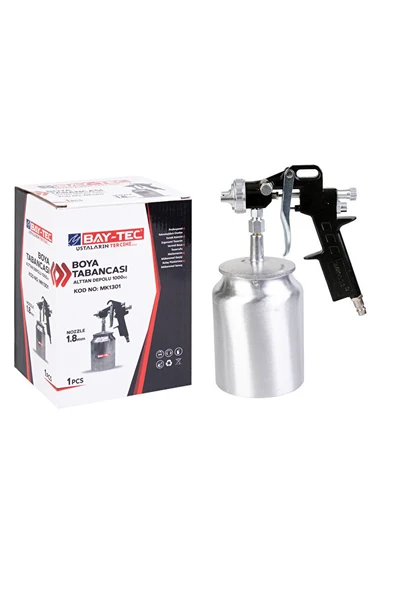 MK1301 Alttan Depolu Boya Tabancası – 1.8 mm Ayarlanabilir Nozul, 1000 cc Alüminyum Hazne - Resim 7