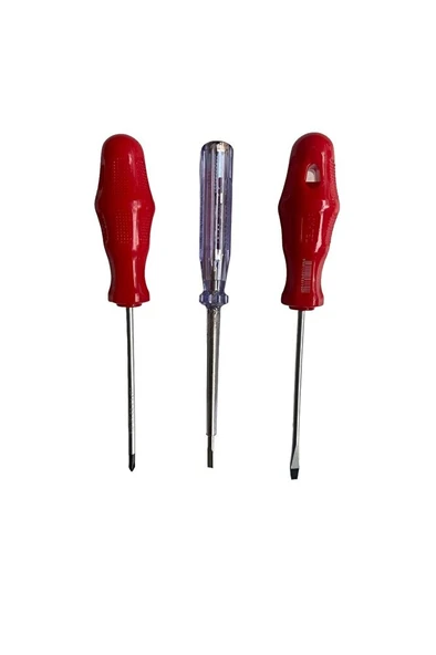 3 Lü Set Tornavida Yıldız 4x100,düz 4x100 Düz Kontrol Kalemi - Resim 2