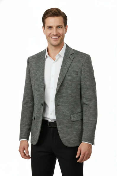 Erkek Tek Spor Ceket Çift Yırtmaçlı BGL-ST04981 - Resim 5