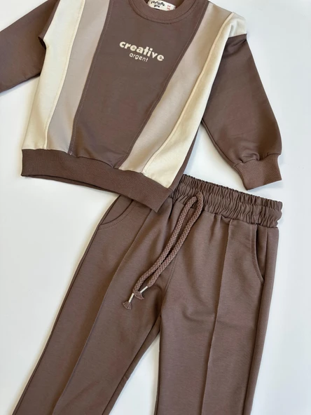 Beli Lastikli Vizon Kız Çocuk Eşofman Takımı - Resim 2