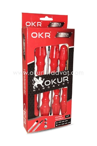 Okr 7 Parça Tornavida Seti Düz Yıldız Takım - Resim 6