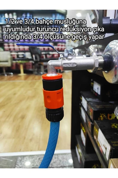 BAHÇE MUSLUĞU VE BATARYA ADAPTÖRÜ 1/2-3/4 ÇİFT ÖLÇÜ VE HORTUM BAĞLANTI ADAPTÖRÜ 1/2 - Resim 6