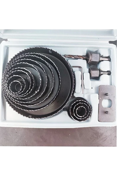 Profesyonel 16 Parça Panç Seti Kartonpiyer Sunta Alçıpan Delici Testere Takımı Kartonpiyer - Resim 2