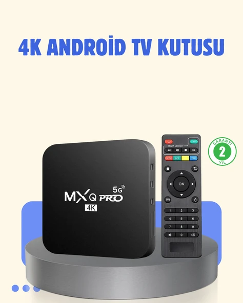 4K Android TV Box – 2GB RAM 16GB ROM, Hızlı Wi-Fi Bağlantılı Akıllı Medya Kutusu ürün görseli