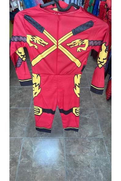 arya kostüm Ninja Kostümü Çocuk 3-8 Yaş Arası – Erkek Çocuk Savaşçı Kostüm Setİ - Resim 3