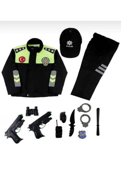 arya kostüm Çocuk polis kostüm 2-10 Yaş Çocuk Polis Kostümü | Karne Günü, Doğum Günü ve Kostüm Partisi ürün görseli