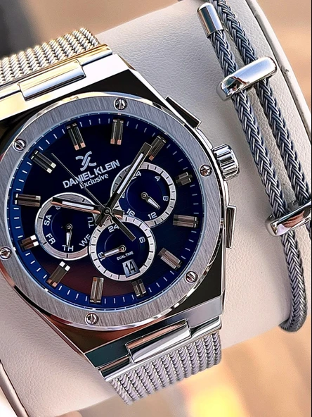 Daniel Klein Hasır Kordon İtalyan Tasarım Bileklik Hediyeli 2 Yıl Garantili Erkek Kol Saati E10885.3 ürün görseli