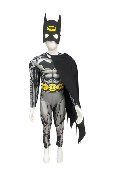 arya kostüm Batman Çocuk Kostümü – Erkek Çocuk Süper Kahraman Kostümü, Parti ve Doğum Günü Kıyafeti - Resim 4