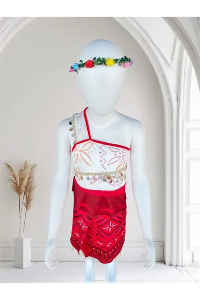 MODA ÇOCUK KOSTÜMÜ Moana Temalı Kız Çocuk Kostüm - Resim 3