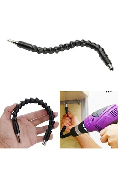 Esnek Matkap Ucu Körüklü Oynarbaşlıklı Uzatma Şarjlı Vidalama Ucu Vida CN - Resim 3