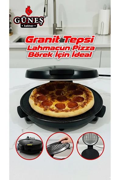 Multıcooker 10 in 1 Pizza Lahmacun ve Tandır Ekmeği Katmer Makinesi I Yapışmaz granit tepsi ürün görseli