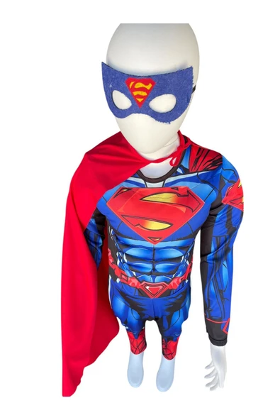 MODA ÇOCUK KOSTÜM 3-10 Yaş Süperman Kostüm – Erkek Çocuk Kaslı Kostüm - Resim 5