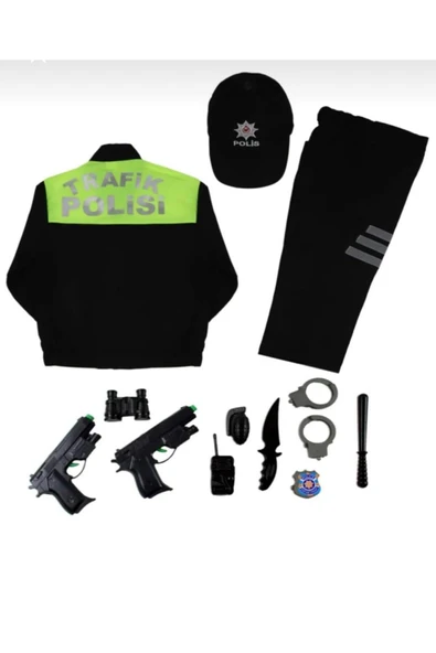 arya kostüm Çocuk polis kostüm 2-10 Yaş Çocuk Polis Kostümü | Karne Günü, Doğum Günü ve Kostüm Partisi - Resim 2