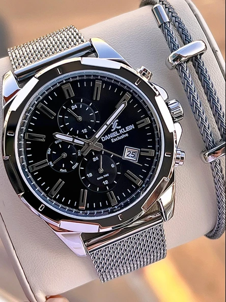 Daniel Klein Hasır Kordon İtalyan Tasarım Bileklik Hediyeli 2 Yıl Garantili Erkek Kol Saati E13356.1 ürün görseli