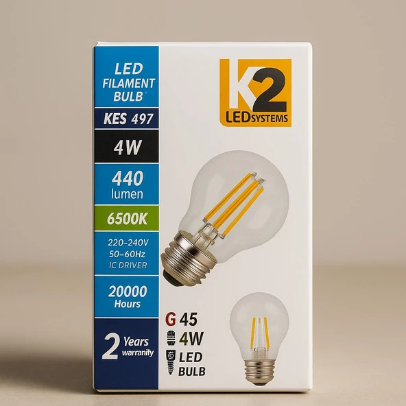 K2 LED Systems G45 4W LED Filament Ampul ürün görseli