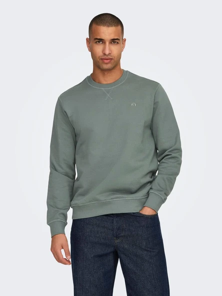 22030384 ONSDAN UNBRUSHED REG CREW NECK SWEAT VD - Resim 2