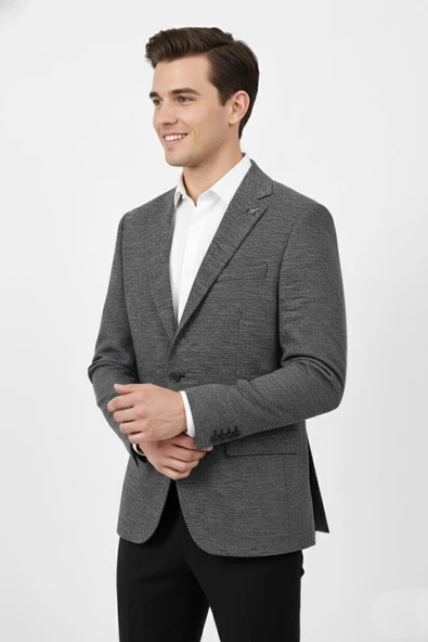 Erkek Tek Spor Ceket Çift Yırtmaçlı BGL-ST04980 - Resim 8