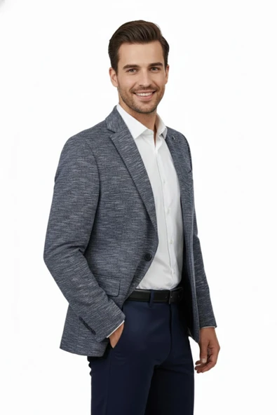 Erkek Tek Spor Ceket Çift Yırtmaçlı BGL-ST04981 - Resim 12