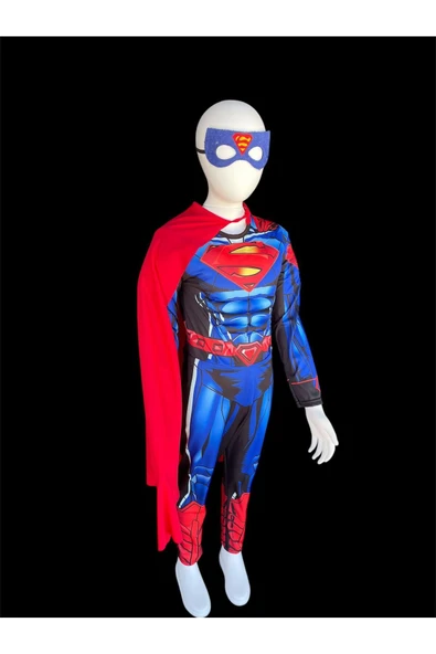MODA ÇOCUK KOSTÜM 3-10 Yaş Süperman Kostüm – Erkek Çocuk Kaslı Kostüm - Resim 3