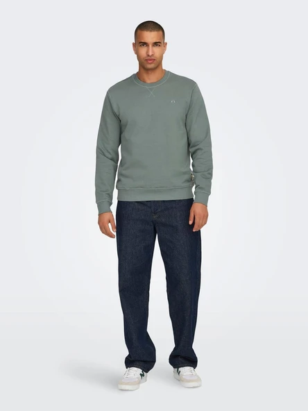 22030384 ONSDAN UNBRUSHED REG CREW NECK SWEAT VD - Resim 3
