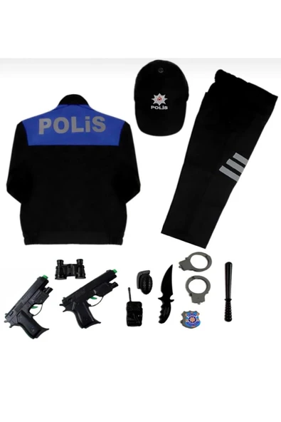 arya kostüm Çocuk Polis Kostüm 2-10 Yaş Çocuk Polis Kostümü | Karne Günü, Doğum Günü Ve Kostüm Partisi - Resim 2